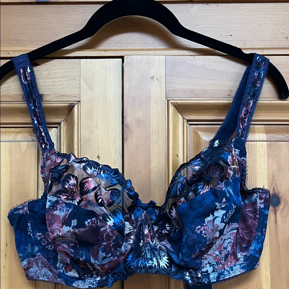 Fantasie Floral Lace Bra - Blue and Brown